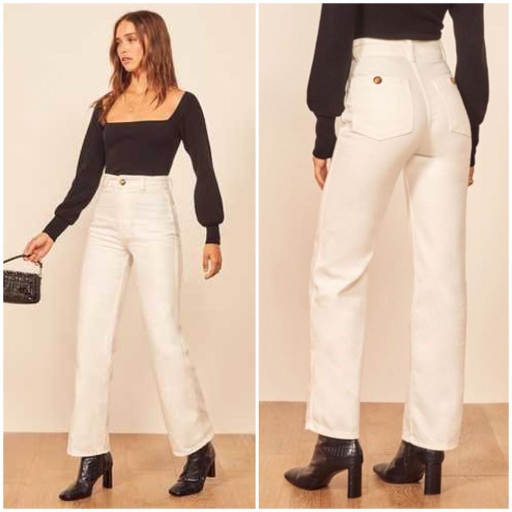 NWT Reformation High Waisted Marine Jean in White Size 27 - Picture 2 of 12